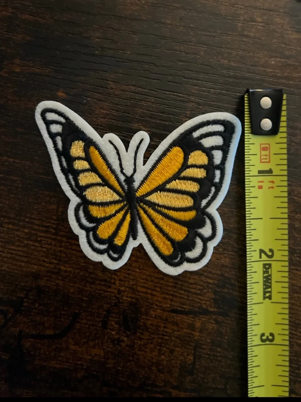 Sunflower & Butterfly Embroidered Iron-On Patches - Yellow Floral Set